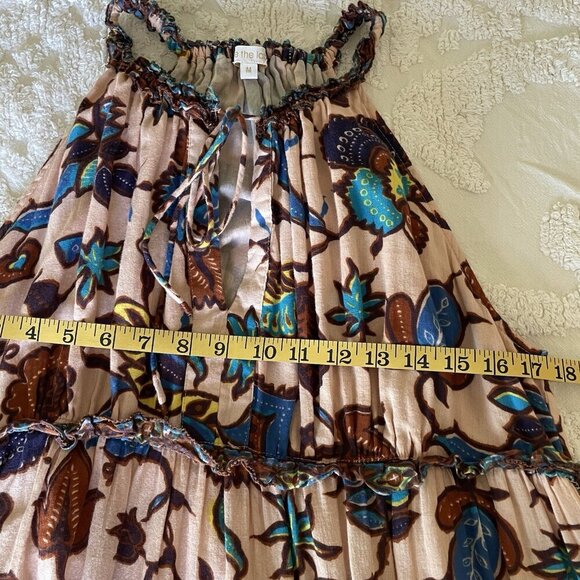 Love the Label Juliette Dress Size M Nude Floral Cotton Gauze Maxi Anthropologie - Picture 9 of 11